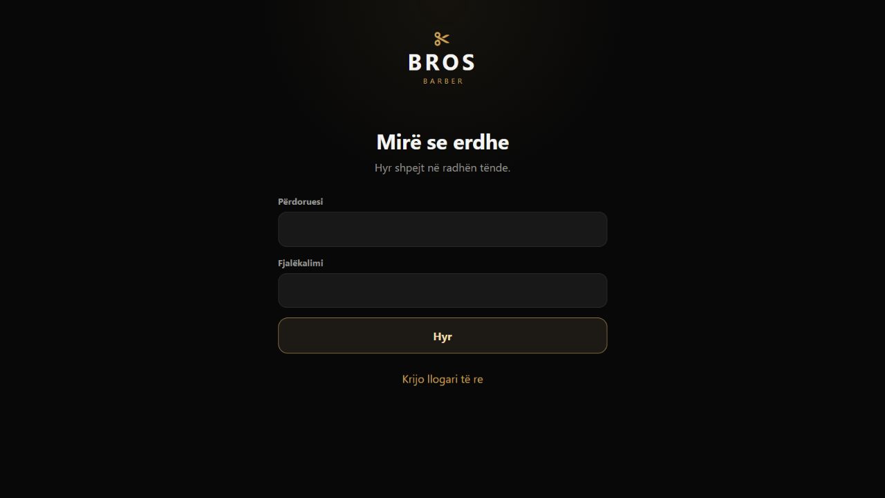 BROS Barber — booking platform interface