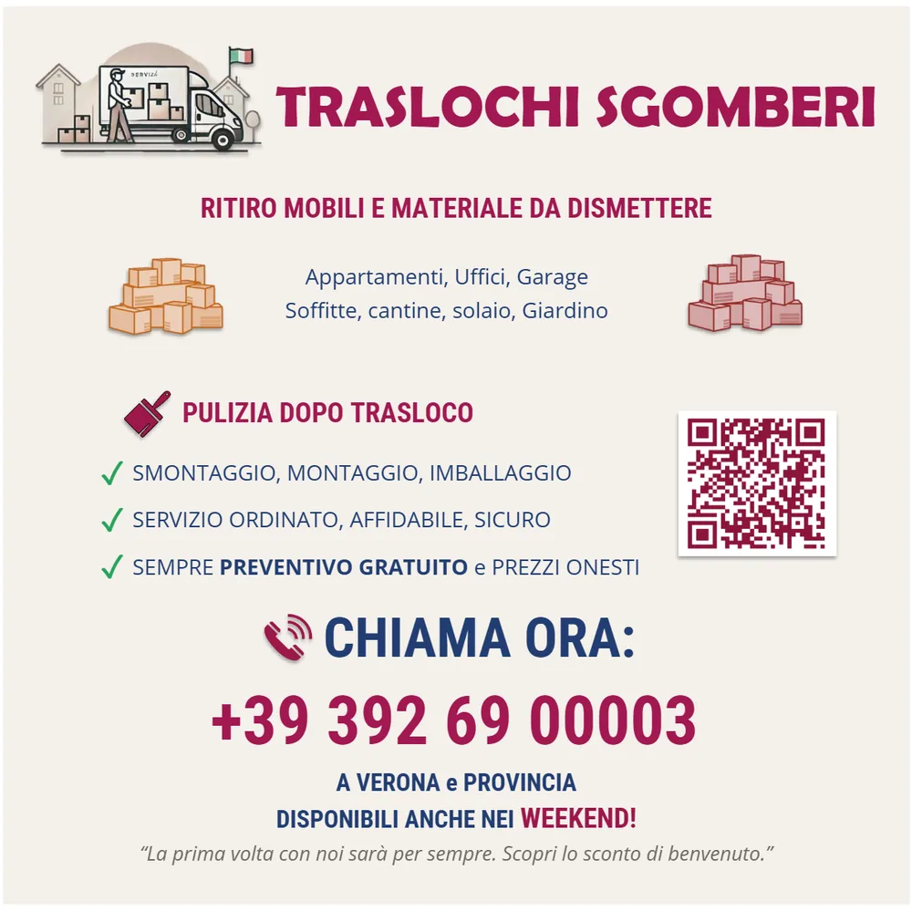 Service flyer for TraslochiServizi, client delivery